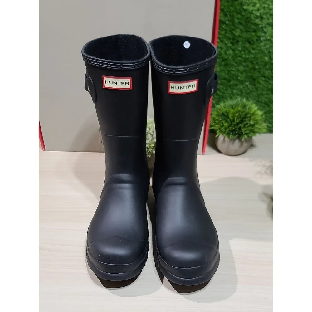 Hunter Original Insulated Short Black Rain Boots - US Men's 12 NEW